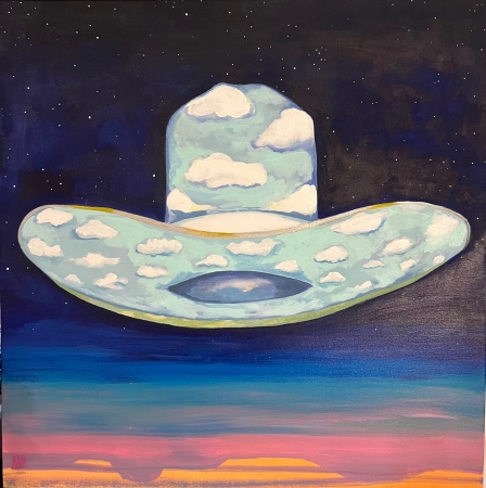 Home is where you hang your Hat painting by artist Melissa Wen Mitchell